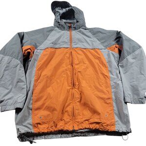 Columbia Jacket Mens Large Gray Orange Soft Shell Outdoor Full Zip Hooded
